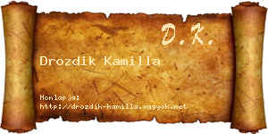 Drozdik Kamilla névjegykártya
